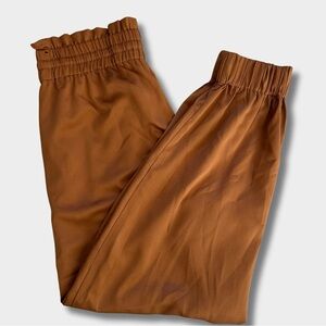 Abercrombie & Fitch Satin Joggers Copper Brown Terracotta Elastic Waist Size S